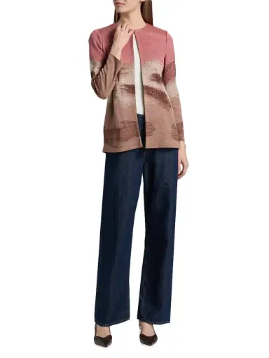 Misook Women's Landscape Pattern Knit Jacket | Thumbnail 2