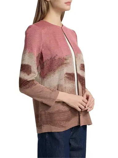Misook Women's Landscape Pattern Knit Jacket | Thumbnail 4