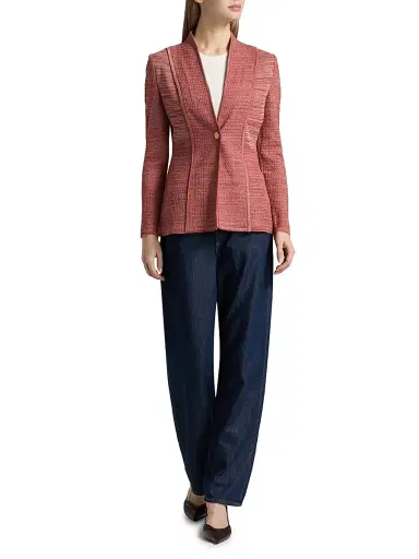 Misook Women's Tailored Mélange Knit Jacket | Thumbnail 2