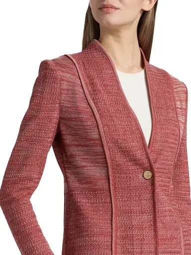 Misook Women's Tailored Mélange Knit Jacket - Russet Biscotti - Size XXL | Thumbnail 6