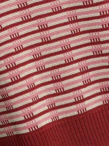 Misook Women's Striped Knit Short-Sleeve V-Neck Top - Honeysuckle Russet Biscotti - Size XXL | Thumbnail 7 Misook Women's Striped Knit Short-Sleeve V-Neck Top - Honeysuckle Russet Biscotti - Size XXL | Thumbnail 7