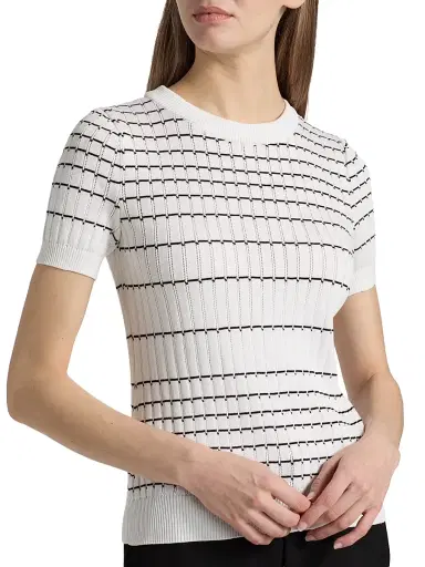 Misook Women's Striped Soft Knit Top | Thumbnail 6 Misook Women's Striped Soft Knit Top | Thumbnail 6