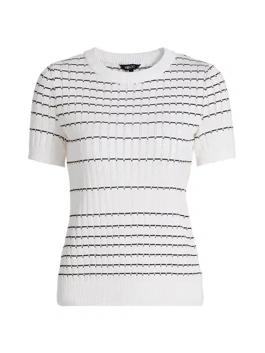 Misook Women's Striped Soft Knit Top | Thumbnail 1 Misook Women's Striped Soft Knit Top | Thumbnail 1