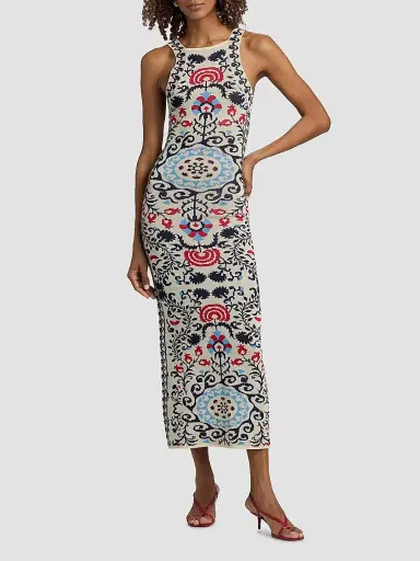 Misa Los Angeles Women's Sariah Textured-Print Midi-Dress - Summer Tapestry - Size XL | Thumbnail 3