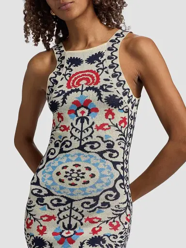 Misa Los Angeles Women's Sariah Textured-Print Midi-Dress - Summer Tapestry - Size XL | Thumbnail 6