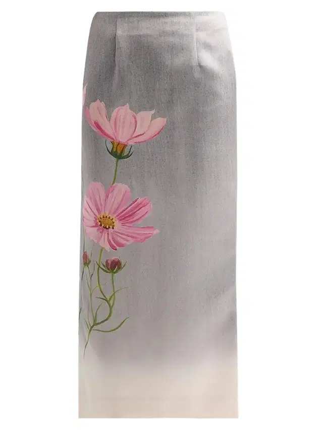 Oscar de la Renta Women's Cosmos Floral Satin Pencil Skirt - Pink Grey