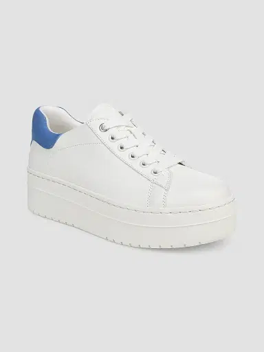 Favorite Daughter Women's Naomi 50MM Leather Platform Sneakers - White Granada Sky - Size 11 | Thumbnail 2