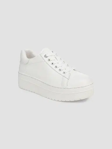 Favorite Daughter Women's Naomi 50MM Leather Platform Sneakers - White - Size 11 | Thumbnail 2