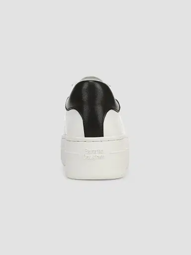 Favorite Daughter Women's Naomi 50MM Leather Platform Sneakers - White Black - Size 11 | Thumbnail 3