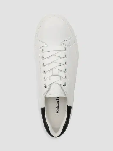 Favorite Daughter Women's Naomi 50MM Leather Platform Sneakers - White Black - Size 11 | Thumbnail 4
