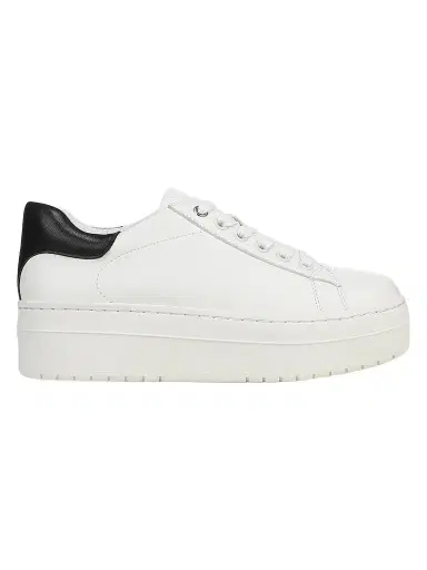 Favorite Daughter Women's Naomi 50MM Leather Platform Sneakers - White Black - Size 11 | Thumbnail 1