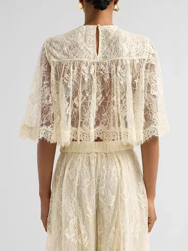 Hemant & Nandita Women's Floral Lace Top - | Thumbnail 3