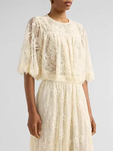 Hemant & Nandita Women's Floral Lace Top - | Thumbnail 4