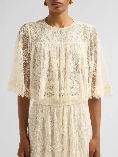 Hemant & Nandita Women's Floral Lace Top - | Thumbnail 5