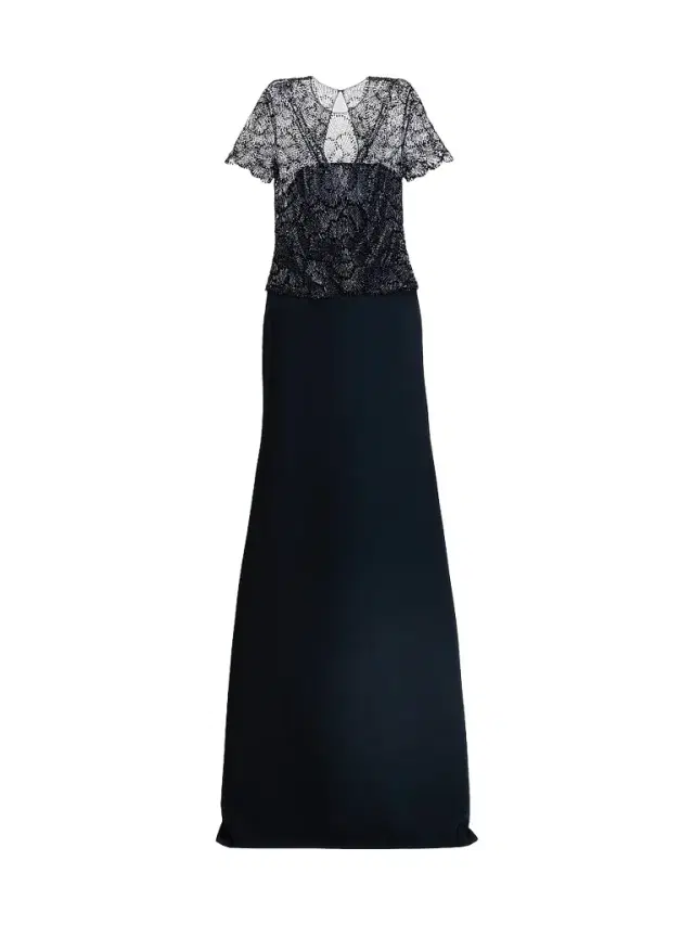 Naeem Khan Women's Beaded Bodice Trumpet Gown - Navy