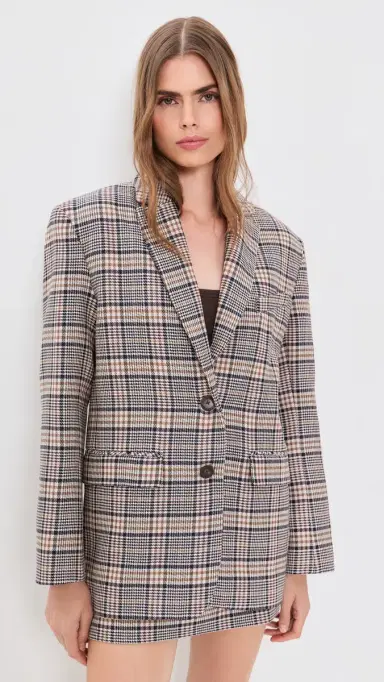 Anine Bing Quinn Check Blazer | Thumbnail 2 Anine Bing Quinn Check Blazer | Thumbnail 2