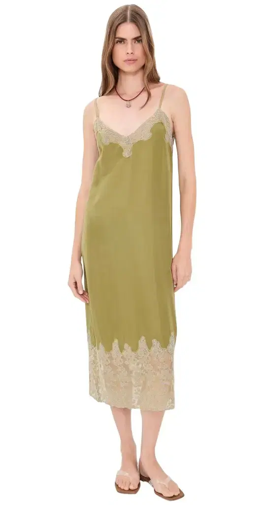 The Great. The Legacy Dress Light Olive/Cream
