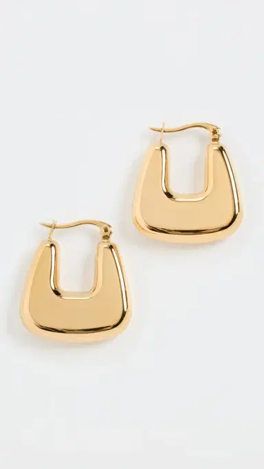 By Adina Eden Solid Graduated Square Shape Hoop Earrings Gold One Size | Thumbnail 2