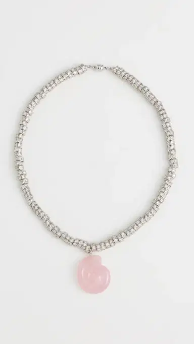 Luv AJ The Rose Quartz Rio Rhinestone Necklace | Thumbnail 2