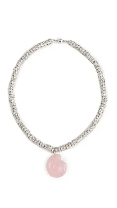 Luv AJ The Rose Quartz Rio Rhinestone Necklace | Thumbnail 5