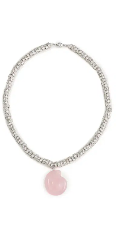 Luv AJ The Rose Quartz Rio Rhinestone Necklace | Thumbnail 1