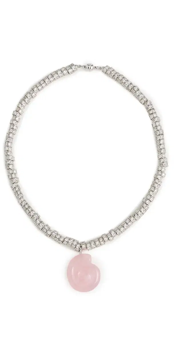 Luv Aj The Rose Quartz Rio Rhinestone Necklace Silver One Size