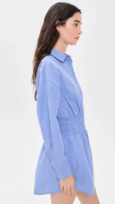 Favorite Daughter The Waist Not Dress Blue/White Stripe | Thumbnail 4
