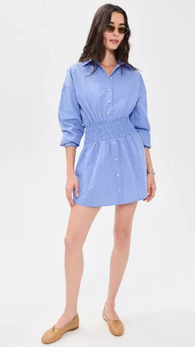 Favorite Daughter The Waist Not Dress Blue/White Stripe | Thumbnail 5