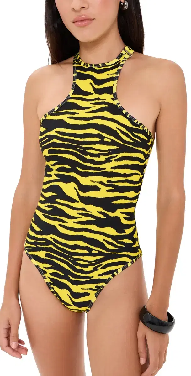 The Attico Zebra One Piece Yellow/Black