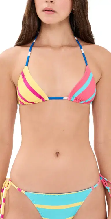 Solid & Striped The Iris Reversible Bikini Top Colorblock Stripe L | Thumbnail 1 Solid & Striped The Iris Reversible Bikini Top Colorblock Stripe L | Thumbnail 1