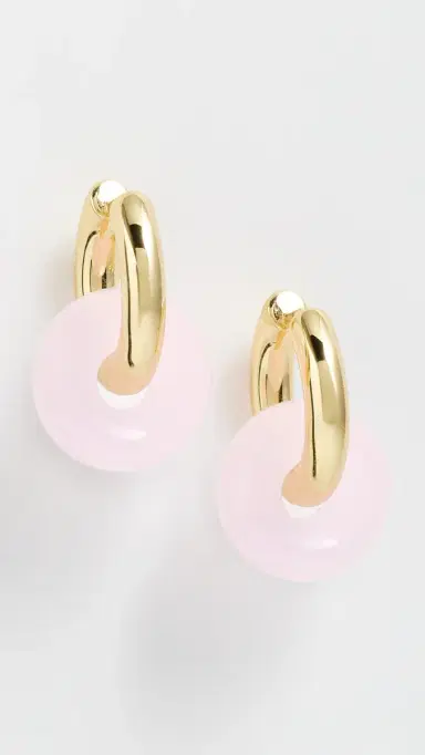 Luv Aj The Rio Washer Hoop Earrings Gold One Size | Thumbnail 2