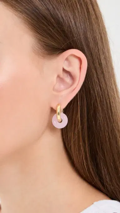 Luv Aj The Rio Washer Hoop Earrings Gold One Size | Thumbnail 3