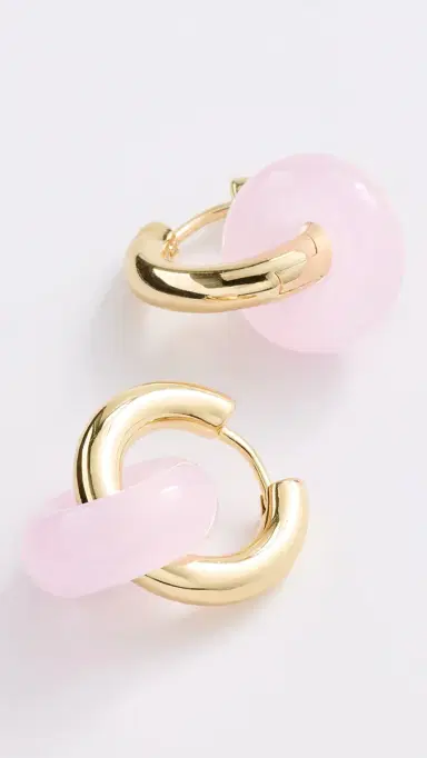 Luv Aj The Rio Washer Hoop Earrings Gold One Size | Thumbnail 4