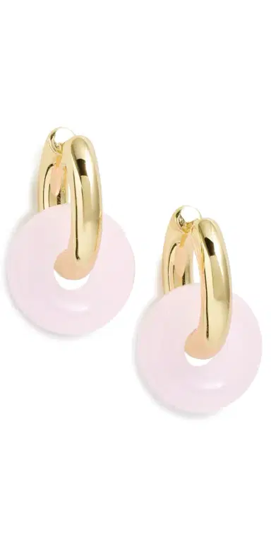 Luv Aj The Rio Washer Hoop Earrings Gold One Size | Thumbnail 1