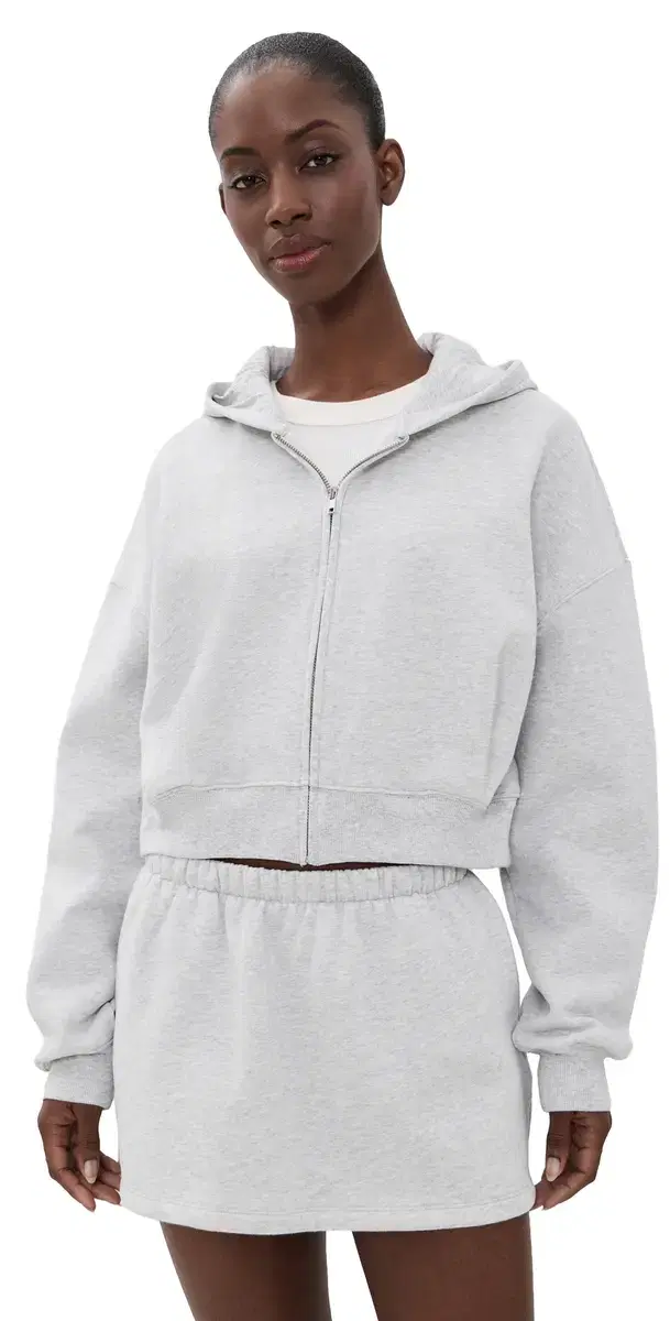 Good American The Zip Up weatshirt Heather Grey
