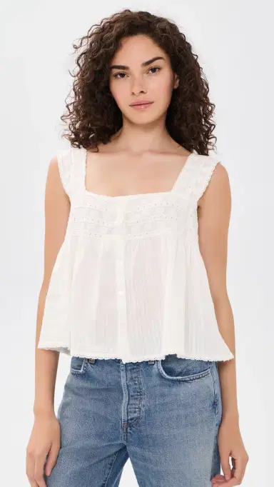 Show Me Your Mumu Faye Top White Voile | Thumbnail 2 Show Me Your Mumu Faye Top White Voile | Thumbnail 2