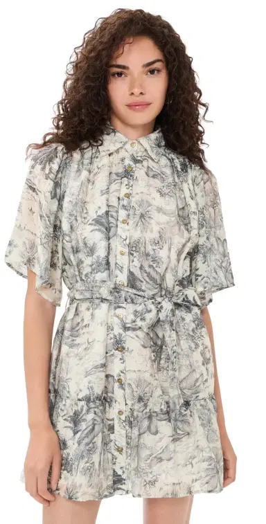 En Saison Holly Mini Dress White Slate Blue M | Thumbnail 1 En Saison Holly Mini Dress White Slate Blue M | Thumbnail 1