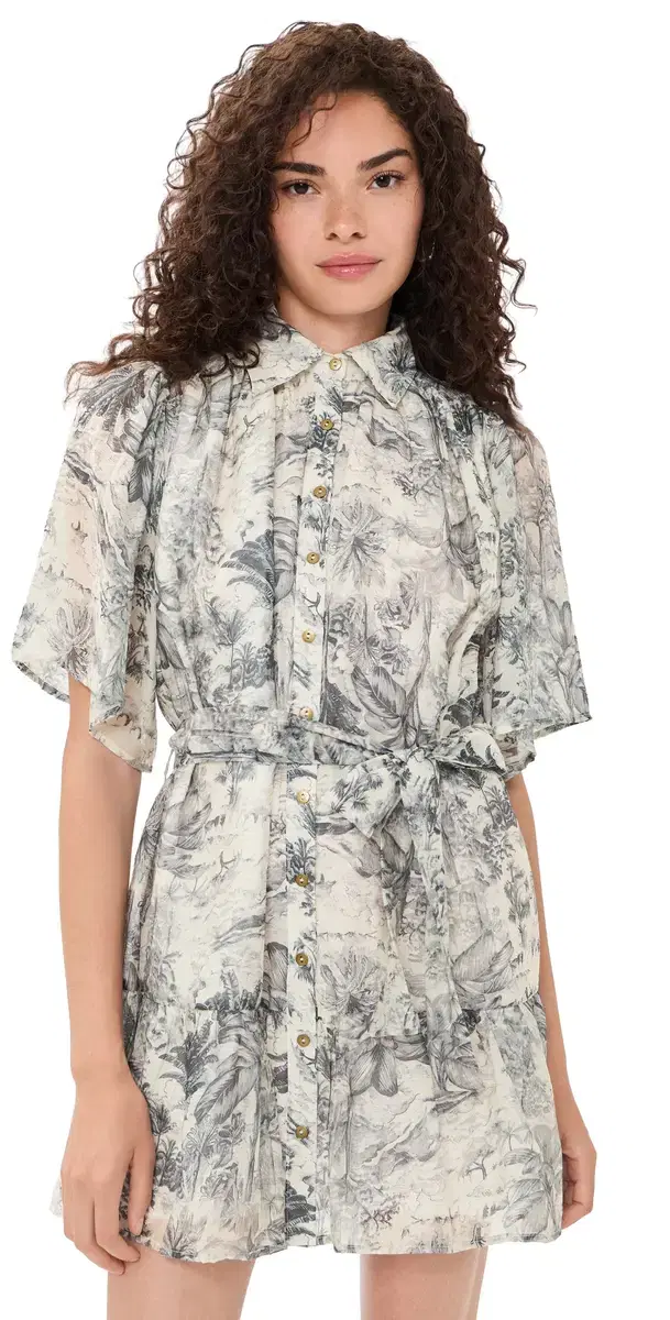 En Saison Holly Mini Dress White Slate Blue