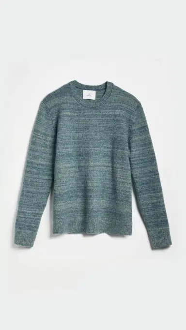 The Elder Statesman Unisex Nimbus Contrast tatesman Cashmere weater ea Blue/Pistachio | Thumbnail 2