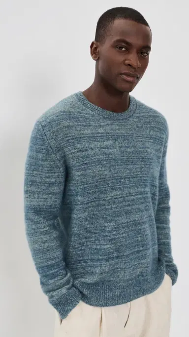 The Elder Statesman Unisex Nimbus Contrast tatesman Cashmere weater ea Blue/Pistachio | Thumbnail 4