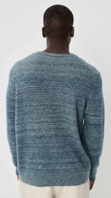 The Elder Statesman Unisex Nimbus Contrast tatesman Cashmere weater ea Blue/Pistachio | Thumbnail 5