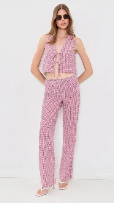 Favorite Daughter The Everything Pants Raspberry/White | Thumbnail 5