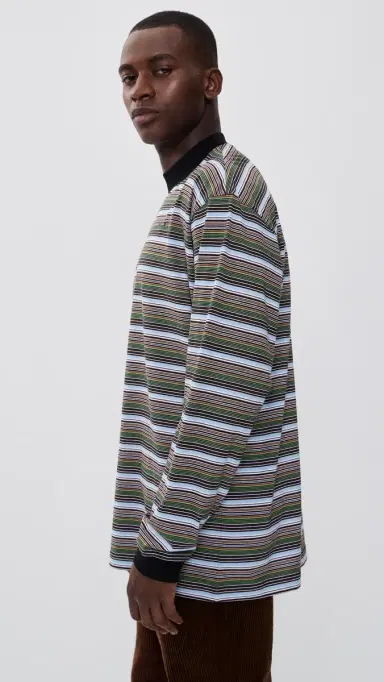 Marni Stripe Cotton T-Shirt Cobalt 52 | Thumbnail 4 Marni Stripe Cotton T-Shirt Cobalt 52 | Thumbnail 4