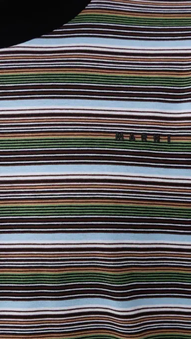 Marni Stripe Cotton T-Shirt Cobalt 52 | Thumbnail 6 Marni Stripe Cotton T-Shirt Cobalt 52 | Thumbnail 6