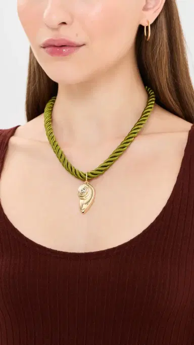 Luv AJ The Palma Shell Cord Necklace Gold One Size | Thumbnail 3 Luv AJ The Palma Shell Cord Necklace Gold One Size | Thumbnail 3