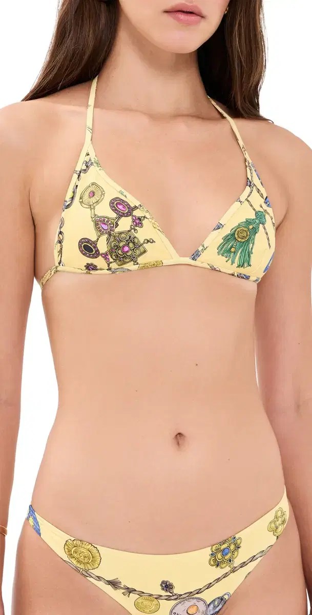 Versace Broken Jewels Printed Bikini Top