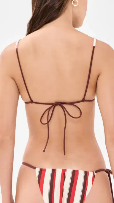 SIR. Alva Halter Triangle Bikini Top Laila Stripe | Thumbnail 3