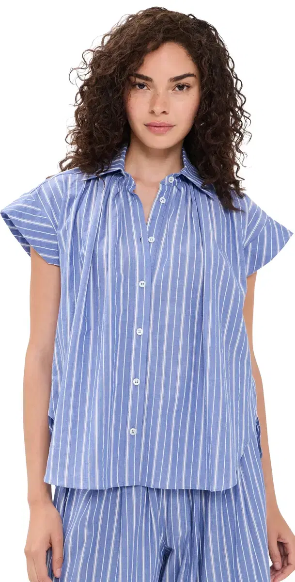 Secular Trinity Top Indigo tripe