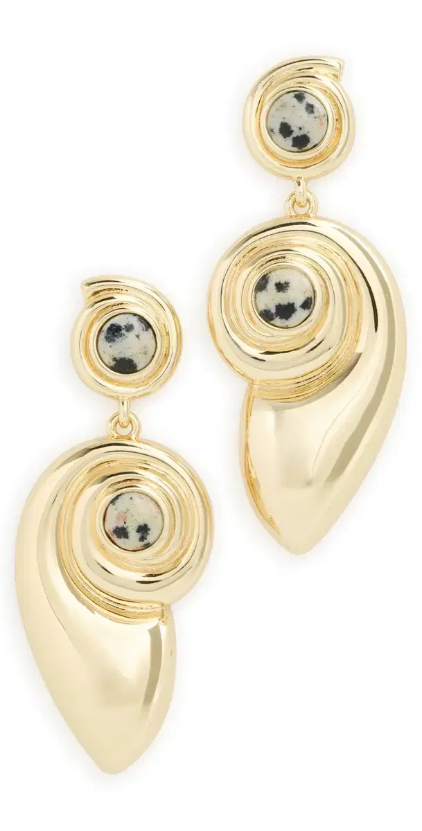 Luv Aj The Palma Shell Statement Earrings Gold One Size
