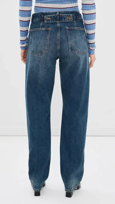 Brandon Maxwell The Beau Classic Buckle Jeans Indigo 26 | Thumbnail 3 Brandon Maxwell The Beau Classic Buckle Jeans Indigo 26 | Thumbnail 3